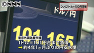 ４年１カ月ぶりの円安 １０１円３９銭、家計を圧迫も