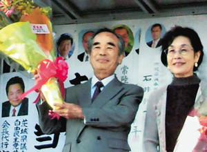 常陸太田市長選 「緊張感持ちまい進」無投票３選の大久保氏