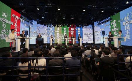 動画サイトで８党首討論 「経済問題」で火花