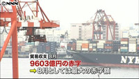 貿易収支１４か月連続赤字 過去最長に並ぶ（東京都）