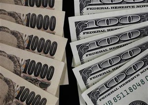 外為12時 円、続落し103円台後半 米緩和縮小で一時104円台前半