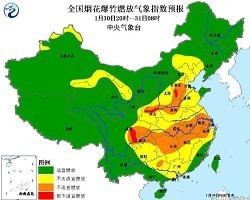 中国、旧正月祝う花火や爆竹で汚染「危険レベル」に