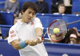 錦織が準々決勝進出、テニス全米室内選手権 2連覇を狙う