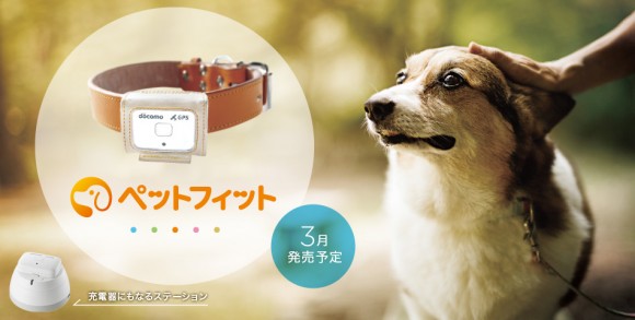 ドコモ、愛犬を見守る「ペットフィット」発表。脱走時にはGPSで探せる!