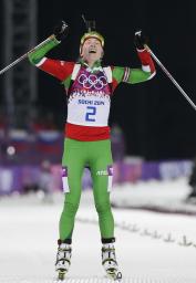 ダリア・ドムラチェワが3冠 バイアスロン・17日