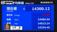 日経平均43銭高 終値1万4300円