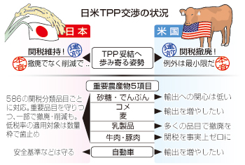 首脳会談で「進展」確認へ=日米、重要5項目決着せず-TPP