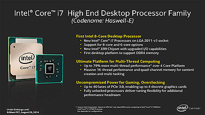 “Haswell-E”こと新Core i7シリーズがデビュー まずは3モデル！