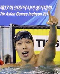 萩野、２００Ｍ自由形で中韓のライバルに勝利！日本新で金メダル／アジア大会