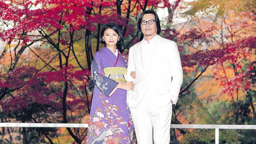 映画『娚(おとこ)の一生』榮倉奈々&豊川悦司、艶やか和装&白スーツで完成報告会見に登場!!
