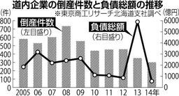 昨年の北海道内倒産３０１件、最少更新 公共事業増や返済猶予