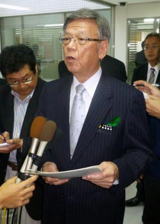 翁長知事 許可区域外での基地建設作業停止を指示