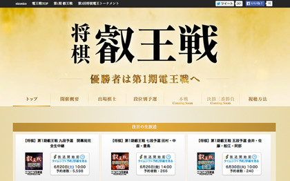 ドワンゴ新棋戦「叡王戦」 羽生名人、渡辺棋王は不参加