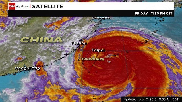 台風13号が台湾に上陸、8日午後には中国に