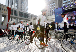 朝鮮通信使の足跡、自転車でたどった 日韓の50人到着