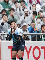 五郎丸選手出場で8600人=キックのポーズに歓声-ラグビートップリーグ