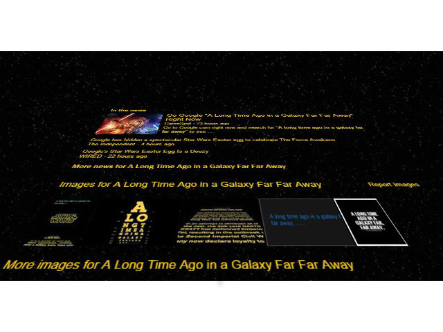 グーグルがスター・ウォーズ仕様に--「a long time ago in a galaxy・・・」と検索すると