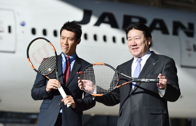 錦織圭、JALと長期パートナー契約「大変に光栄」