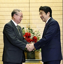 政府と農協で「相乗効果を」=安倍首相、JA全中会長と会談—TPP対応