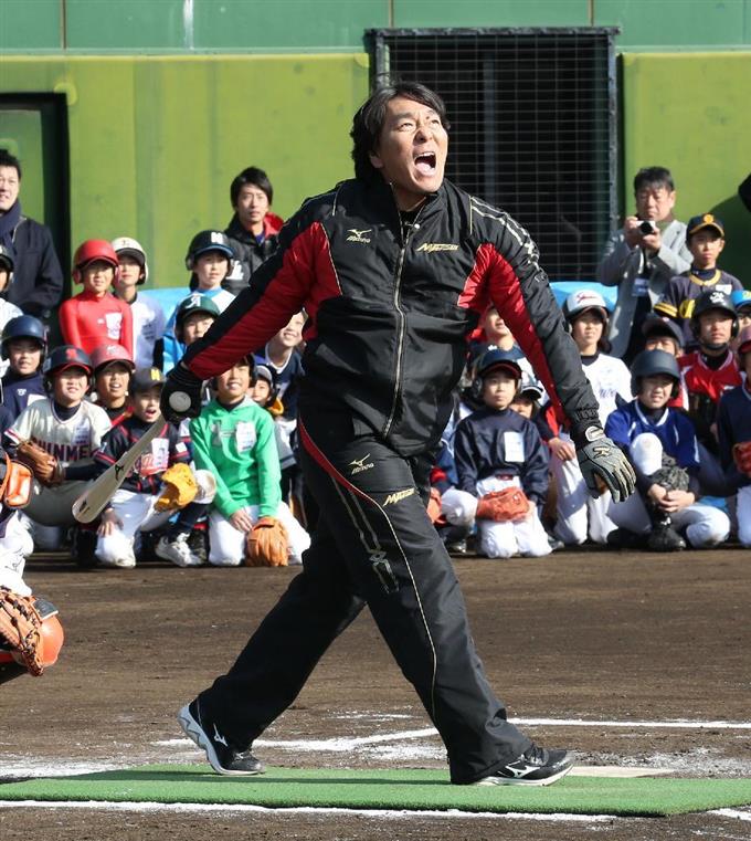 豪快な柵越えも…松井秀喜さんが野球教室