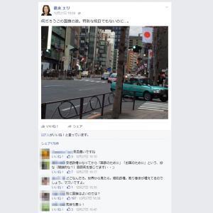 民主党の徳永エリ参議院議員「何だろうこの国旗の波。特別な祝日でもないのに...」