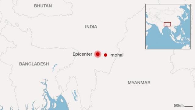 インド北東部でM6.7の地震 5人死亡、33人負傷