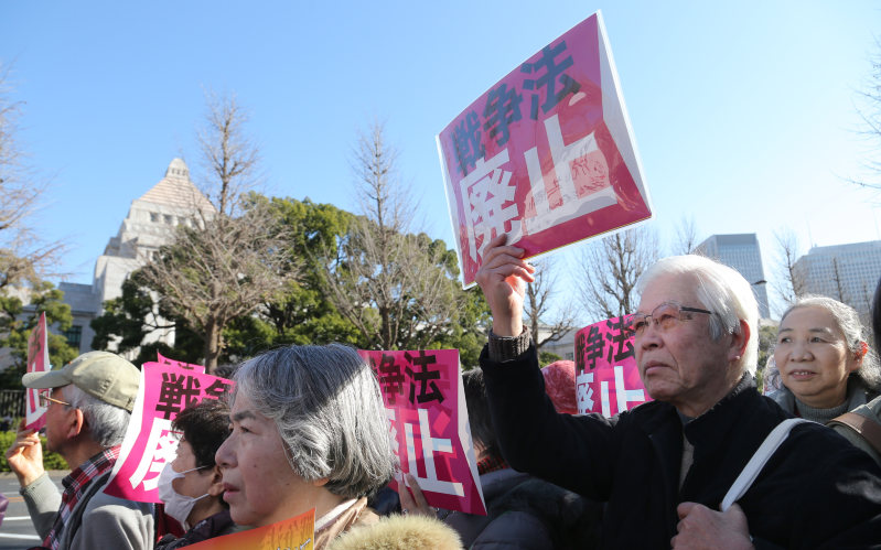 国会召集の日 今年初めての大規模抗議集会
