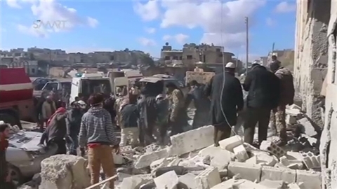 ロシアがシリア空爆、死者57人に 人権監視団が発表