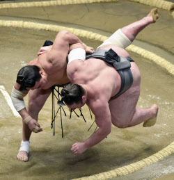 ３横綱安泰、稀勢の里は黒星 大相撲初場所初日