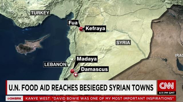 飢餓の町に支援物資届く、３カ月ぶり シリア