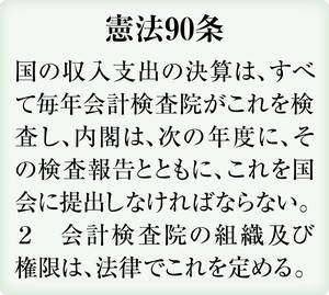 政府「会計検査院に特定秘密の提供を」 憲法規定踏まえ通達