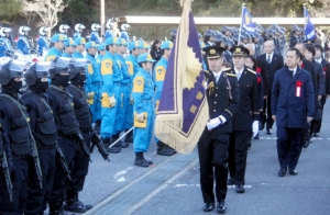 サミット警備へ決意 三重県警が年頭視閲式