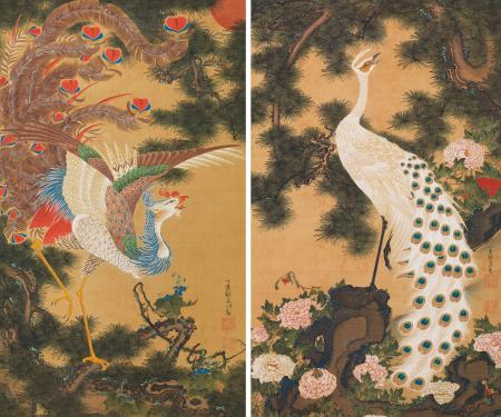 ８３年ぶり幻の花鳥画発見＝若冲の傑作「孔雀鳳凰図」