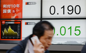 長期金利が最低更新 0.190％、リスク回避強まる