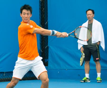 錦織、鋭いショット披露 全豪ＯＰ控え世界２４位相手に