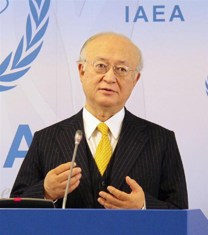 天野氏、３期目立候補へ ＩＡＥＡ事務局長