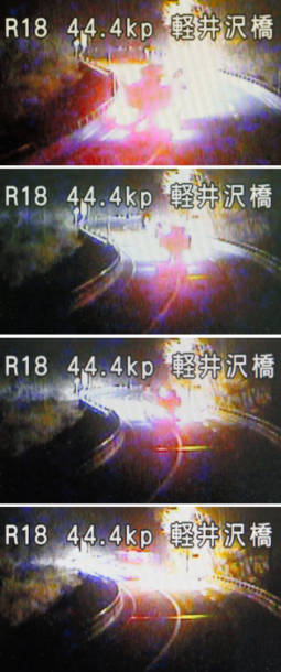 軽井沢バス事故 転落２５０メートル手前の映像公開 カーブで減速せず