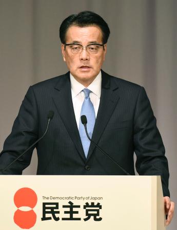 民主・岡田代表「新党結成も選択肢」 党大会で