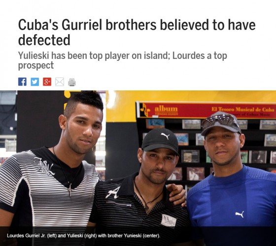 元ＤｅＮＡ・グリエル兄弟がキューバから亡命か