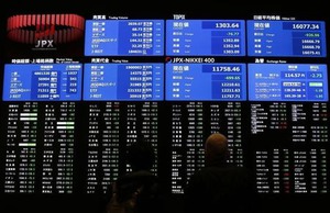 〔マーケットアイ〕株式：日経平均が一時1万5000円割れ、前営業日比で700円超す下げ