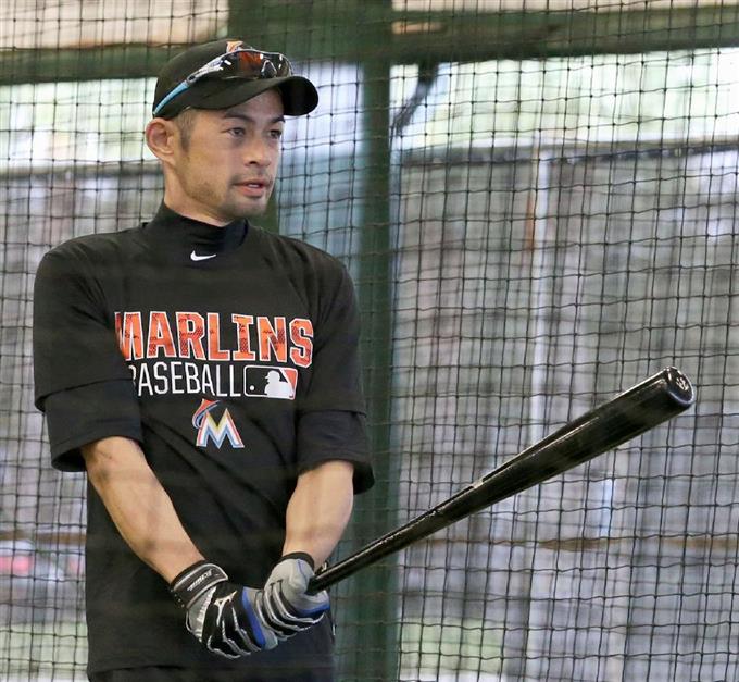マーリンズのイチロー、キャンプ前に現地で練習