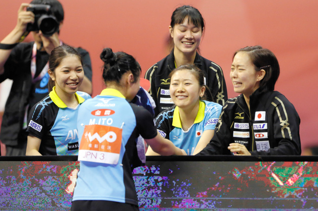 日本女子、２大会連続決勝決めた！愛＆佳純で北朝鮮撃破／卓球