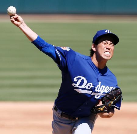 マエケンまた０封 ３回を２安打無失点３奪三振