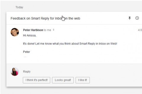 Google、Inbox by GmailのWEB版に「スマートリプライ」機能を追加