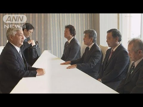 防衛相、名護市長と会談 辺野古移設に理解求める
