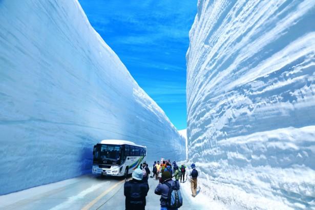アルペンルートが全線開通=「雪壁」例年より低め―富山