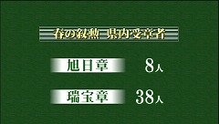 春の叙勲 県内から46人が受章