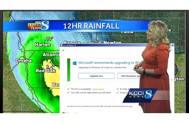 天気予報中にWindows 10アップグレード通知の放送事故！気象予報士がとった対応は？